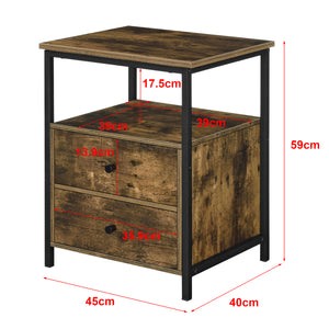 Table d'appoint Alstahaug avec compartiments d'armoire 59x45x40cm [en.casa]