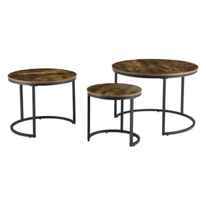 Ensemble de tables basses Arvidsjaur 3 pièces Ton bois foncé [en.casa]