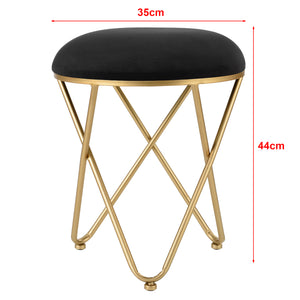 Tabouret Rembourré Rond Katrineholm 44 x 35 cm [en.casa]