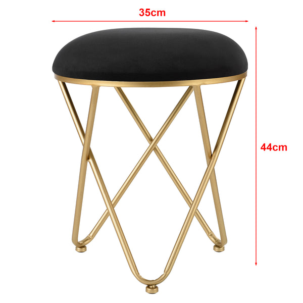 Tabouret Rembourré Rond Katrineholm 44 x 35 cm [en.casa]