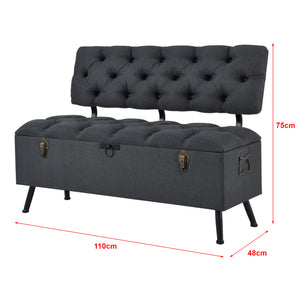 Banquette de rangement Malmöhus siège rabattable gris foncé [en.casa]