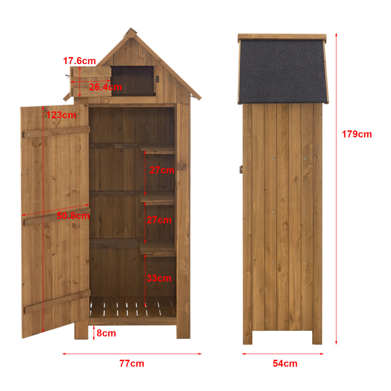 Croquis coté Abri de Jardin à Toit Bitumé Ottrott Range-Bûches en Bois 179 x 77 x 54 cm [en.casa]