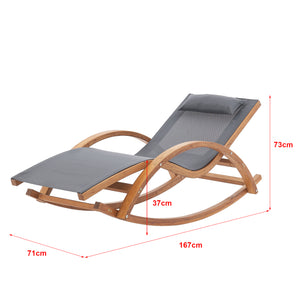 Chaise à bascule Iasmos 167x71x73cm Gris foncé [en.casa]