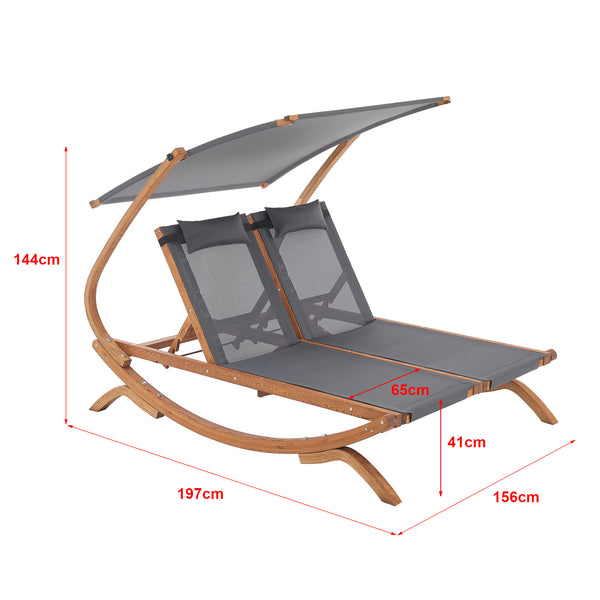 Lit double Karystos 197x156x144cm Gris foncé [en.casa]