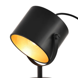 Lampe de table Farstorp 1 x E27 Noir [lux.pro]