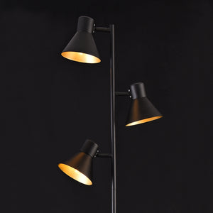 Lampadaire Pinntorp à 3 abat-jour réglables en métal 162 cm noir [lux.pro]