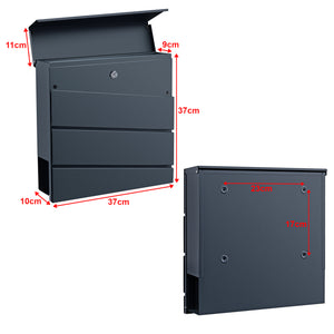 Boîte aux lettres Achtrup 37x37x11cm Acier Anthracite [en.casa]