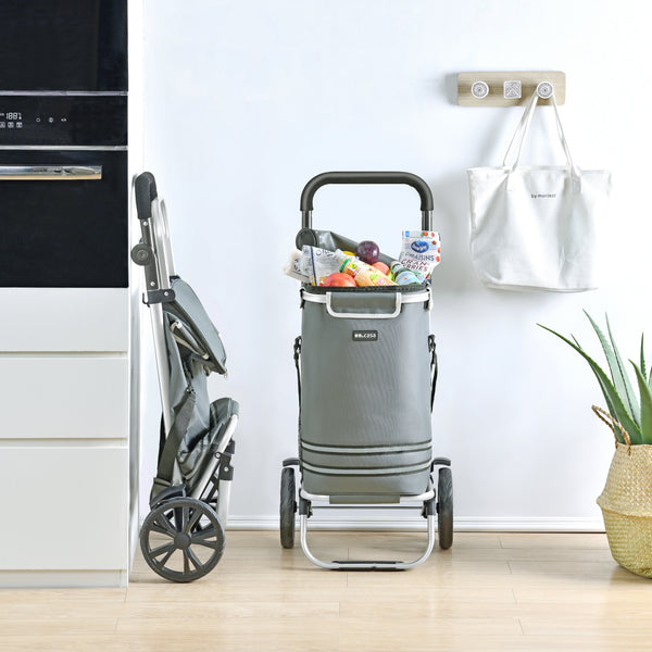 Chariot de courses Namborn pliable gris foncé [en.casa]