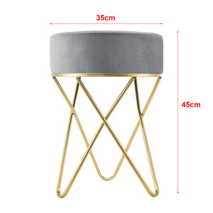 Tabouret rembourré Beveren 45 x 35 cm gris laiton [en.casa]
