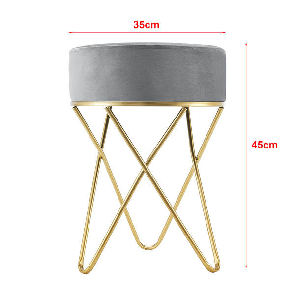 Tabouret rembourré Beveren 45 x 35 cm gris laiton [en.casa]