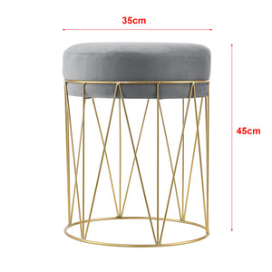 Tabouret rembourré Melsele 45 x 35 cm gris laiton [en.casa]