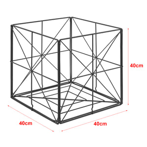 Panier à journaux Temse 40x40x40cm Métal Noir [en.casa]