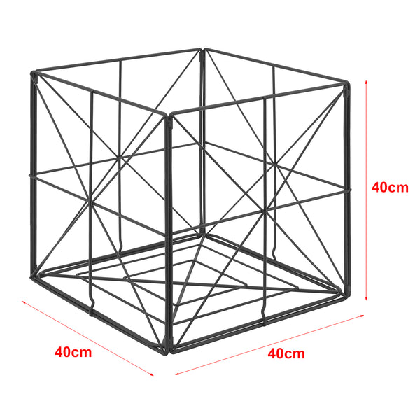 Panier à journaux Temse 40x40x40cm Métal Noir [en.casa]