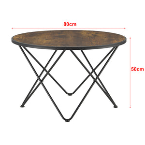 Table basse Goskamark 80x50 cm Structure en acier Teinte bois foncé [en.casa]