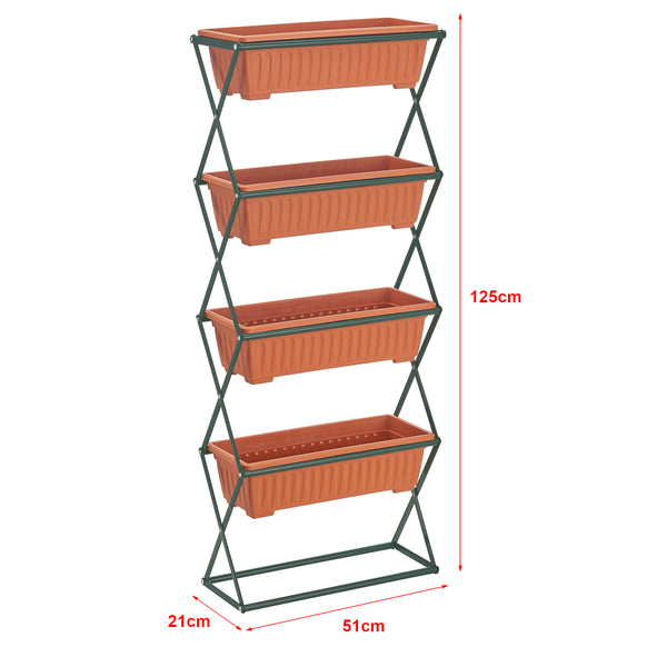 Bac potager vertical Veenendaal 51x21x125 cm 4 niveaux [en.casa]