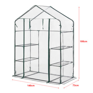 Serre de jardin Hoorn en acier et PVC avec étagères intégrées 140 x 73 x 195 cm [en.casa]