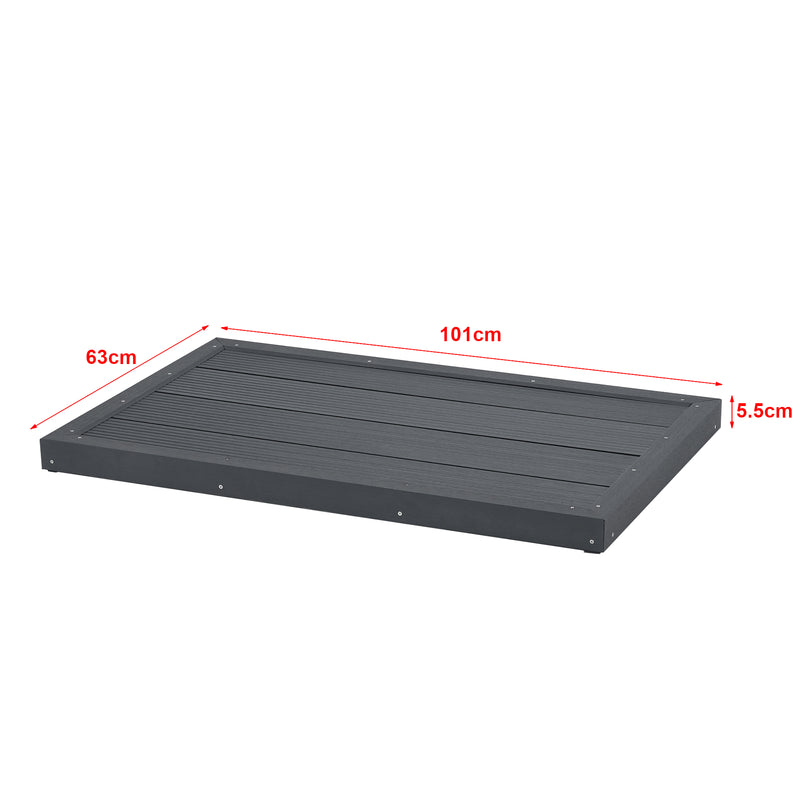 Croquis coté Plaque de base Nürtingen antidérapant pour douche de jardin et piscine 101 x 63 x 5,5 cm [en.casa]