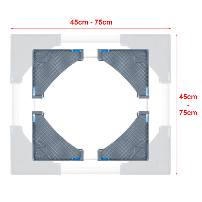 Croquis coté Base à roulettes Maisach pour lave-linge et réfrigérateur ajustable en taille [en.casa]