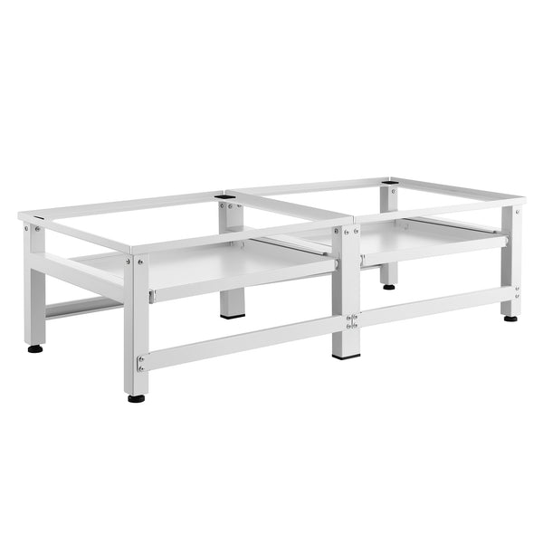 Socle pour machine à laver 2 fois Bothel avec étagères 150 kg Blanc [en.casa]