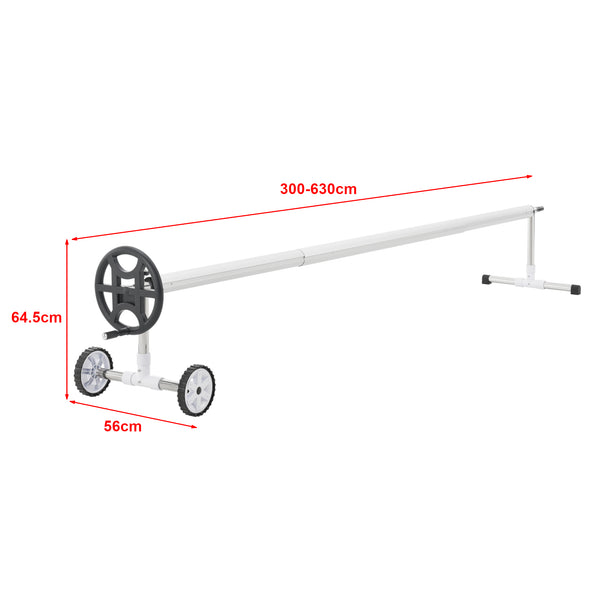 Dispositif d’enroulement de piscine Amorgo avec roues Aluminium [en.casa]