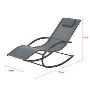 Chaise à bascule Tarent 150 kg Gris foncé [en.casa]