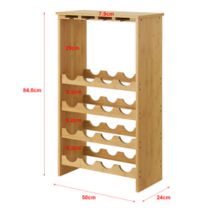 Casier à bouteilles Fetlar pour 16 bouteilles avec porte-verres 85 x 50 x 24 cm [en.casa]