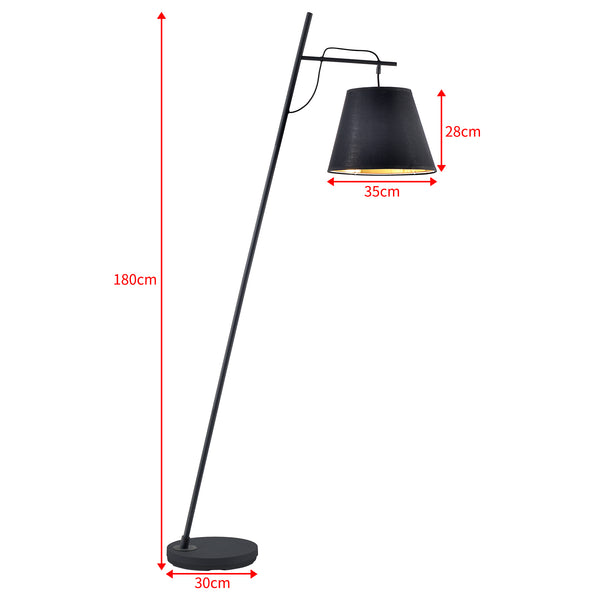 Lampadaire Nottingham à abat-jour conique E27 hauteur 180 cm noir [lux.pro]