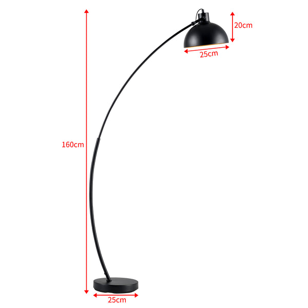 Lampadaire Derby abat-jour réglable E27 hauteur 160 cm noir [lux.pro]