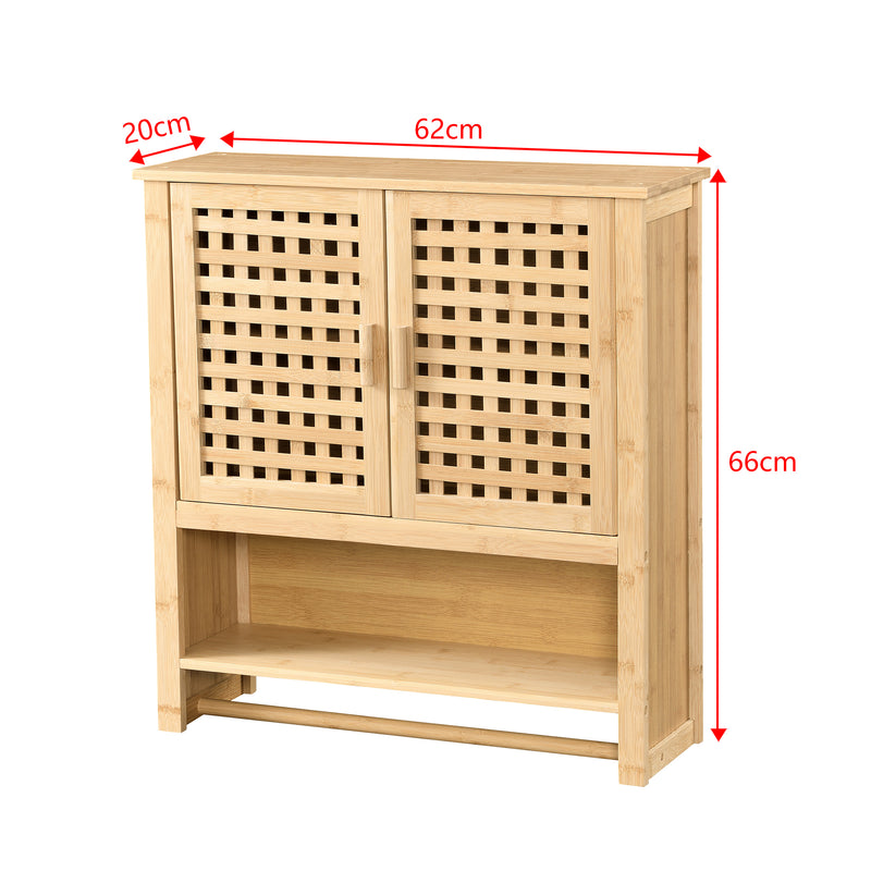 Croquis coté Placard mural Borlänge avec porte-serviette 66 x 62 x 20 cm [en.casa]