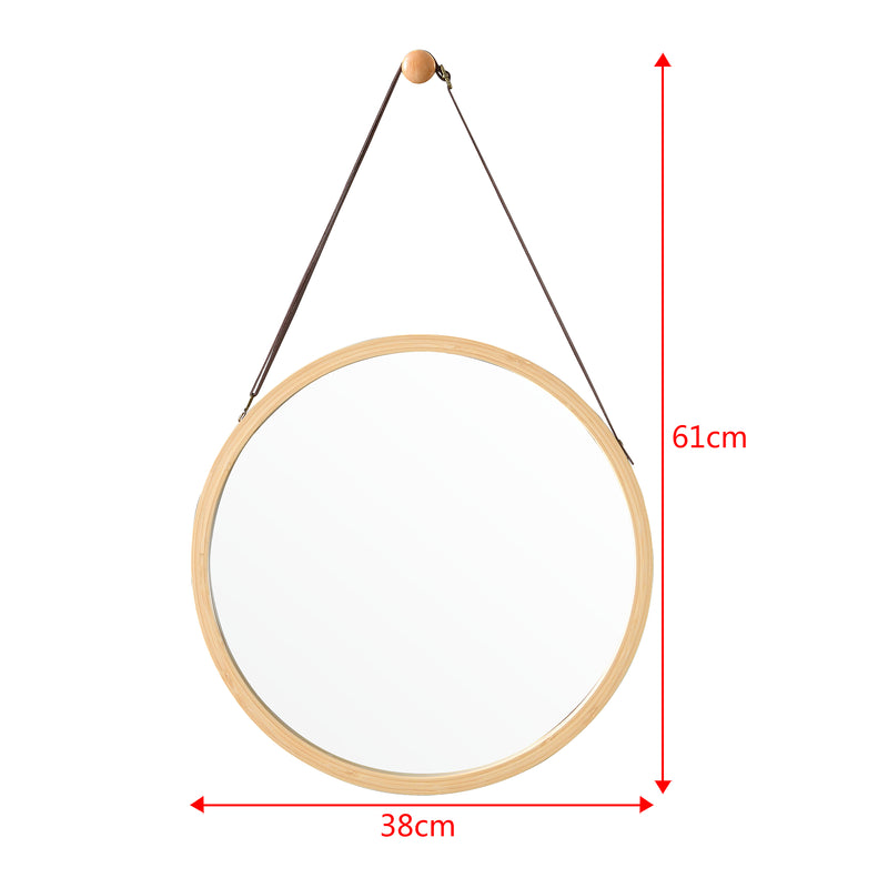 Croquis coté Miroir mural Bykle avec cadre en bambou 35 cm [en.casa]