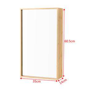 Armoire miroir Ikorfat 60,5 x 35 x 14 cm Bambou Nature [en.casa]