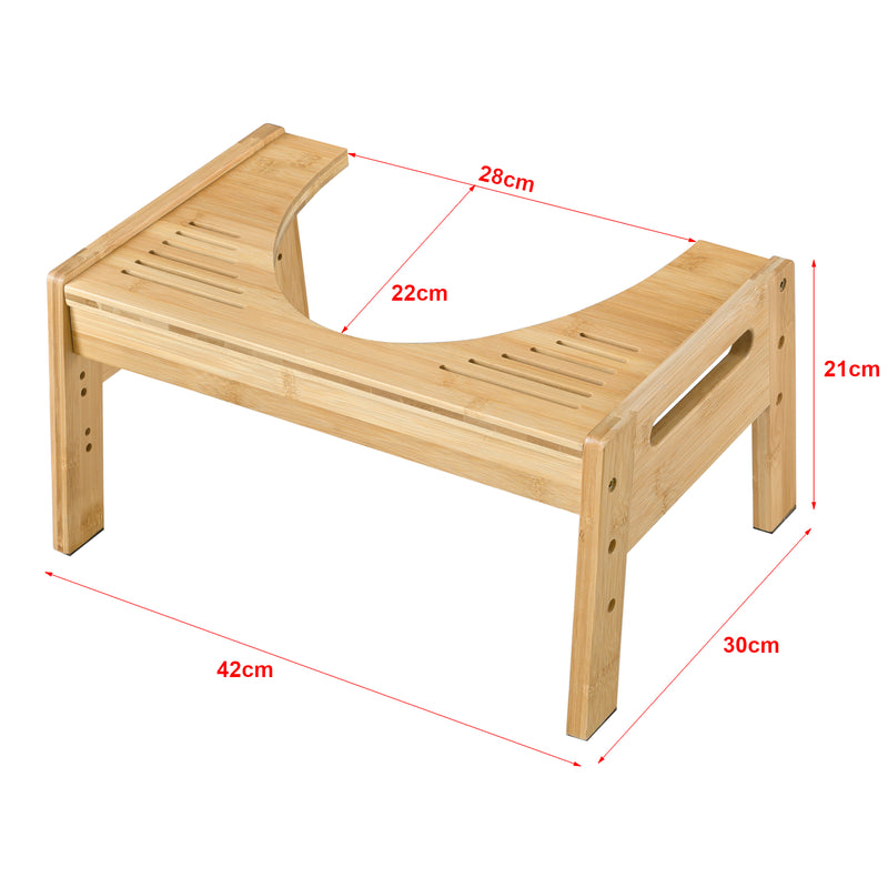 Croquis coté Tabouret physiologique de toilettes Kalajoki réglable en hauteur [en.casa]