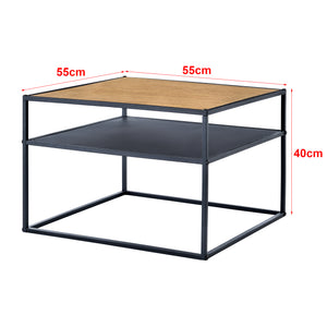 Table d'appoint Quinisut 40 x 55 x 55 cm aspect bois/noir [en.casa]
