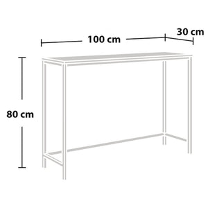 Table console Kronoby 80 x 100 x 30 cm Noir/Aspect bois [en.casa] TR