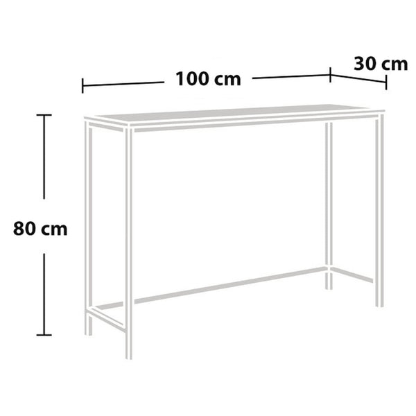 Table console Kronoby 80 x 100 x 30 cm Noir/Aspect bois [en.casa] TR
