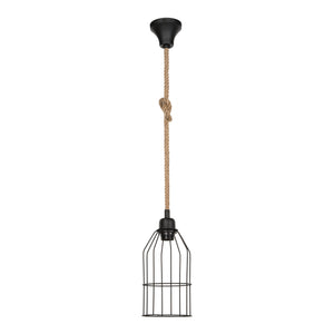 Suspension Ashford en métal et corde de jute 90 cm E27 [lux.pro]