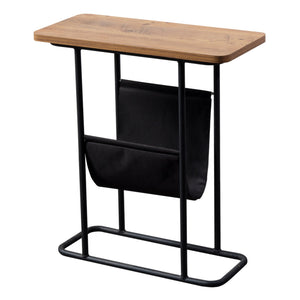 Table d'appoint Bov avec espace de rangement 64 x 55 x 24 cm effet noyer / noir [en.casa]