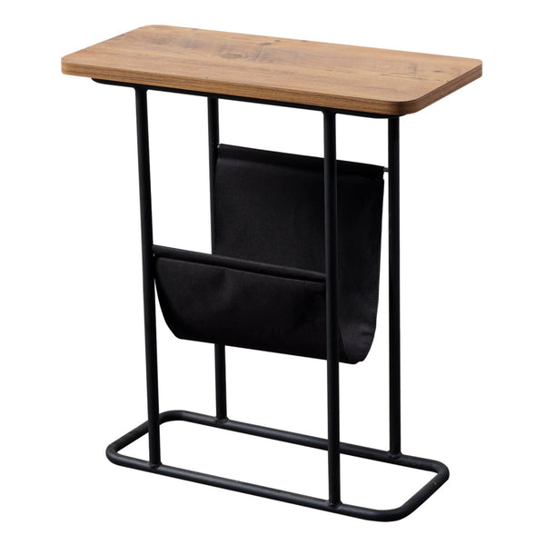 Table d'appoint Bov avec espace de rangement 64 x 55 x 24 cm effet noyer / noir [en.casa]