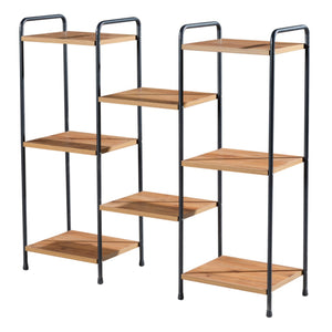 Étagère Birkerød avec 8 surfaces de rangement 100 x 110 x 30 cm Noir / Aspect noyer [en.casa]