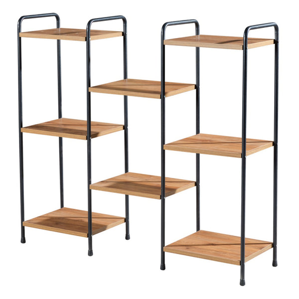 Étagère Birkerød avec 8 surfaces de rangement 100 x 110 x 30 cm Noir / Aspect noyer [en.casa]