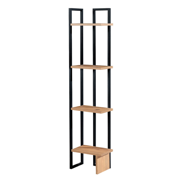 Étagère Bjergsted à 4 niveaux 150x36x21 cm effet noyer/noir [en.casa]