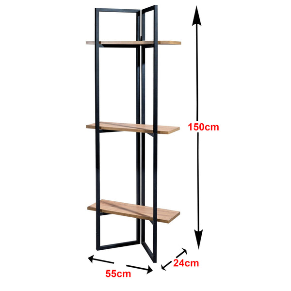 Étagère Bjerringbro 150 x 55 x 24 cm Noir / Aspect noyer [en.casa]
