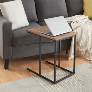 Table d'appoint Augustenborg en lot de 3 Noir / aspect noyer [en.casa]