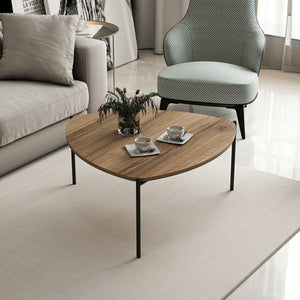 Table basse triangulaire Gladsaxe 40 x 90 x 89 cm effet noyer / noir [en.casa]