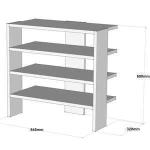 Étagère à chaussures Gudme pour entrée à 4 niveaux 60 x 64 x 32 cm blanc [en.casa]