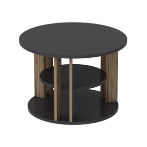 Table basse Hammel avec étagère inférieure aspect chêne / anthracite [en.casa]