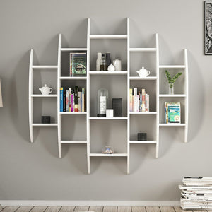 Étagère murale Dianalund 147x146x29 cm Blanc [en.casa]