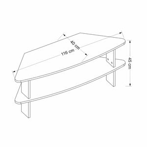 Table TV Fredensborg 45x116x40 cm aspect bois ancien / anthracite [en.casa]