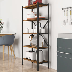 Étagère de cuisine Tomelilla 160x66x34 cm Noyer/Anthracite [en.casa]