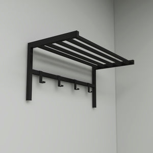 Porte-manteau mural Tolga avec tablette à chapeaux Noir [en.casa]